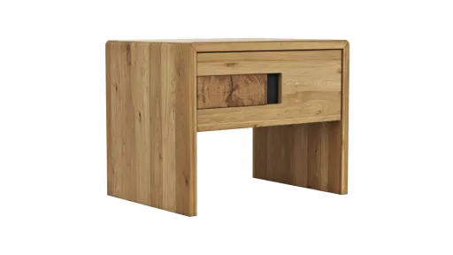 Natura Baltimore Set Massivholzbett + 2 Nachttische in Wildeiche Massiv